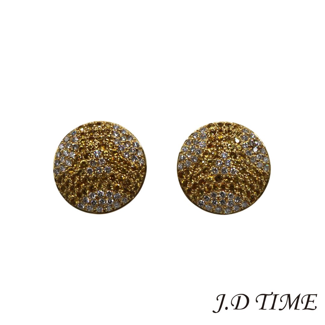 K18YG イエローサファイアダイアモンドイヤリングD1.76ct/S2.90ctレディース【未使用品】｜JD　TIME