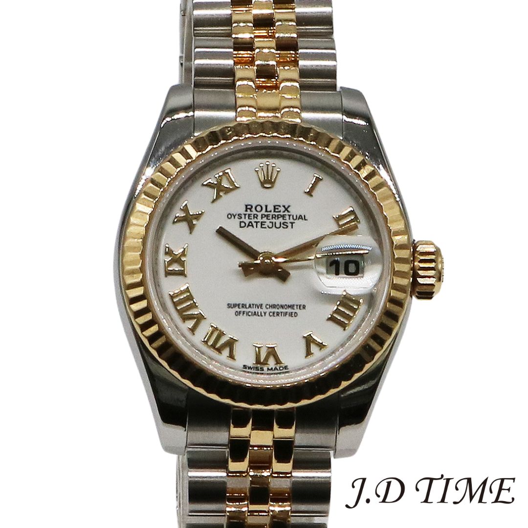 【SALE限定価格】ROLEX【ロレックス】デイトジャスト 26179173/G番ホワイト文字盤SS×YG(ステンレス×イエローゴールド)レディース【USED】|JD TIME