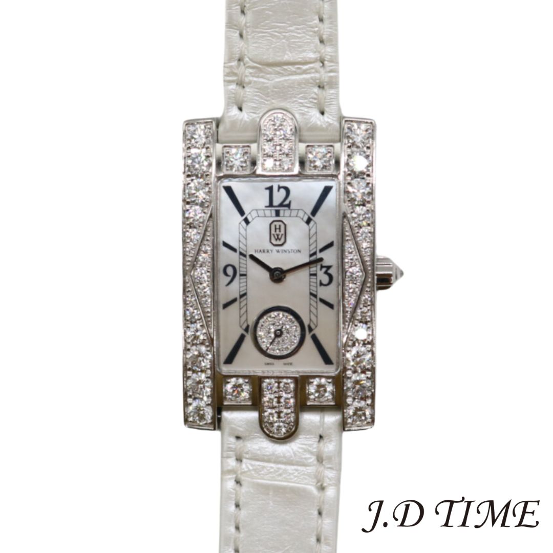 HARRY WINSTON【ハリーウィンストン】 ザ・アヴェニュークラシック オーロラ AVEQHM21WW231 WG ホワイトシェル文字盤 レディース【USED】