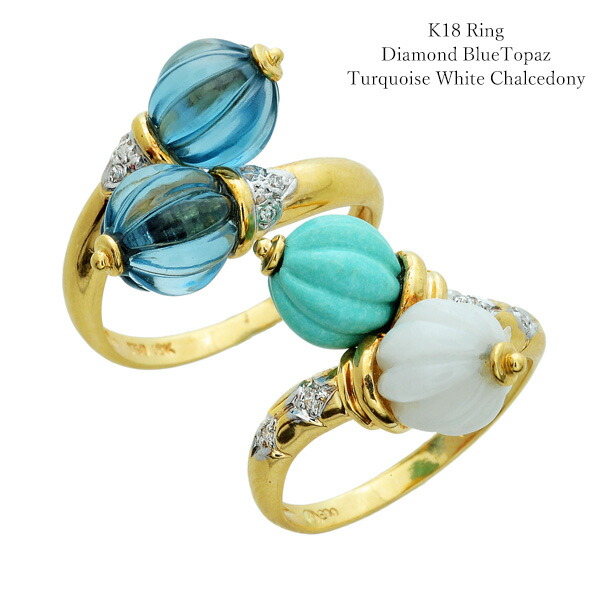 確認用⑲ K18 天然　ダイヤモンド　トルコ石　リング　指輪　18金 楽天市場】K18 ターコイズ ダイヤモンド ゴールド リング 指輪