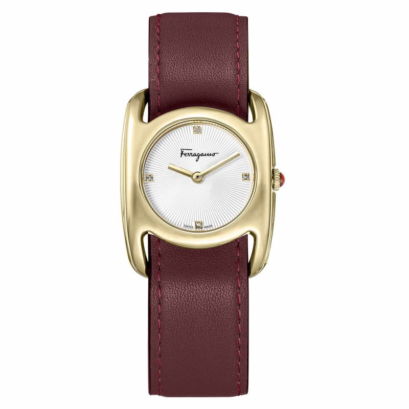【百貨店SALE】 時辰儀 Ferragamo フェラガモ ヴァラ SFEL00419 赤 赤いこと ゴールド レディース 28粍 不死化日 成年者式 生まれ落ちる日 就職祝賀会