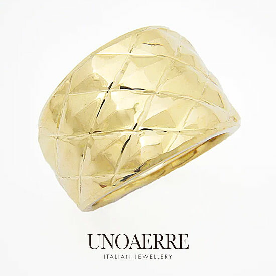 【期間限定ポイント10倍】 ウノアエレ K18 リング 指輪 イエローゴールド 12号 14号 イタリア製 ホワイト 18金 レディース 750 ジュエリー　UNOAERRE　K18WG ボリューム 121,000円