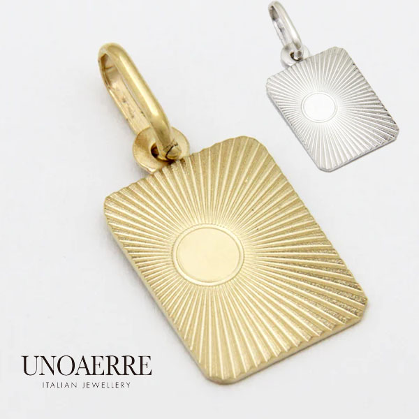 ウノアエレ【UNOAERRE】 K18 イエローゴールド ペンダント ホワイトゴールド 太陽 イタリア メンズ レディース