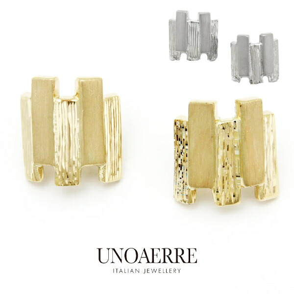 ウノアエレ【UNOAERRE】 ピアス K18YGイエローゴールド ホワイトゴールド K18WG ピアス スタッドピアス|JewelryUeda