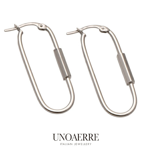 ウノアエレ 【UNOAERRE】 K18 ホワイトゴールド フープピアス ピアス 18金 K18WG｜JewelryUeda