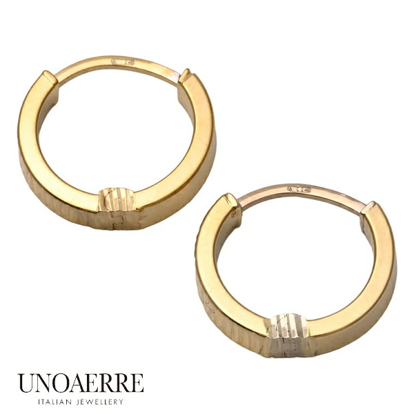 【2025年新作】ウノアエレ 【UNOAERRE】 ピアス K18 イエローゴールド フープピアス ピアス 18金 K18YG