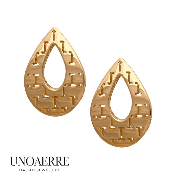 ウノアエレ 【UNOAERRE】ピアス K18 イエローゴールド スタッドピアス 大ぶり 18金 K18YG｜JewelryUeda