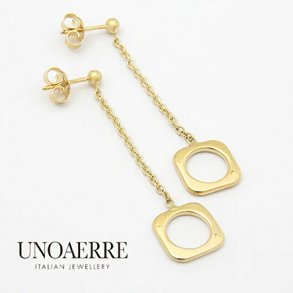 【期間限定ポイント10倍】 ウノアエレ【UNOAERRE】 K18YGイエローゴールド ピアス スタッドピアス