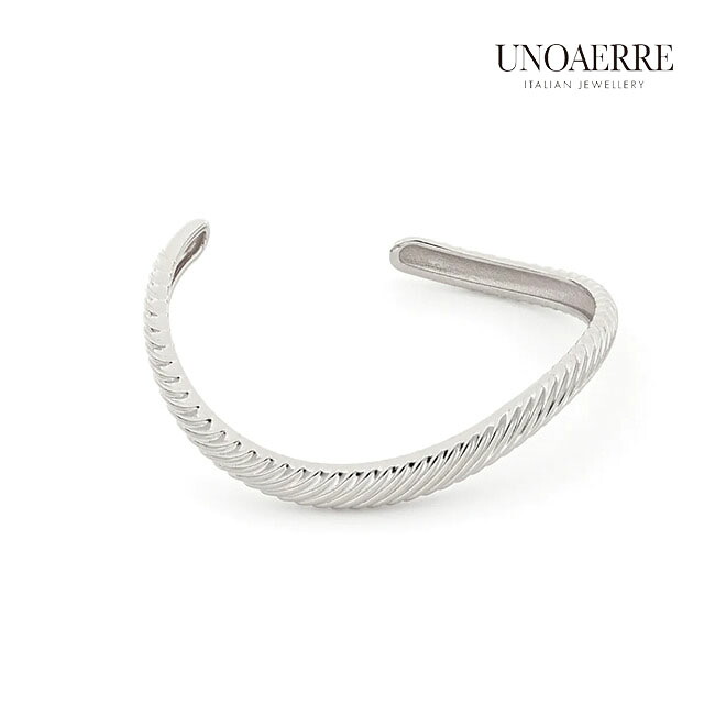 ウノアエレ【UNOAERRE】バングル ブレスレット シルバー 16cm 925シンプル ウェーブ SILVER デザイン レディース メンズ ギフト イタリア｜JewelryUeda