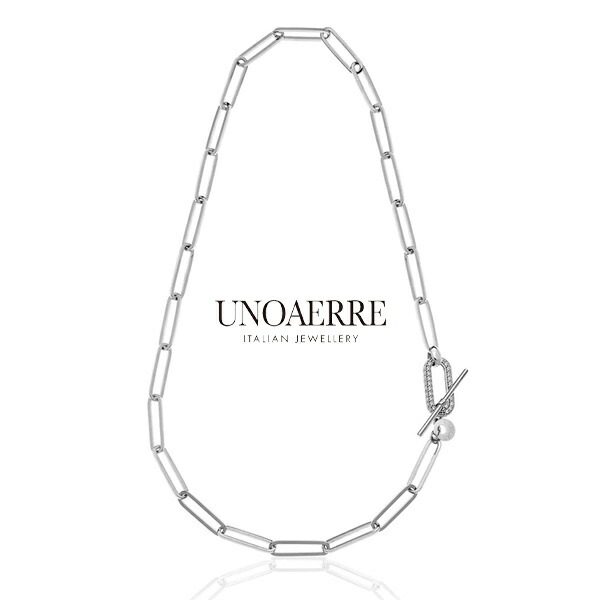【楽天市場】ウノアエレ【UNOAERRE】ネックレス シルバー 49cm 925ミニマルシャイン Tバー キュービックジルコニア チェーン