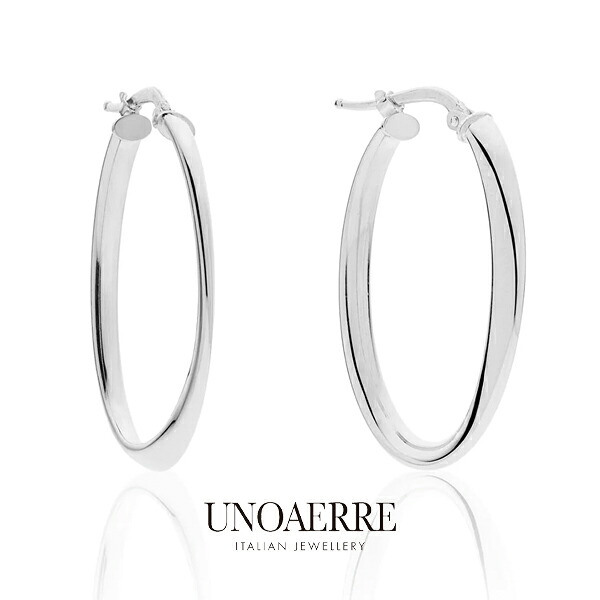 【期間限定ポイント10倍】 ウノアエレ【UNOAERRE】フープピアス シルバー 925 34mm SILVER デザイン レディース メンズ ギフト イタリア ピアス
