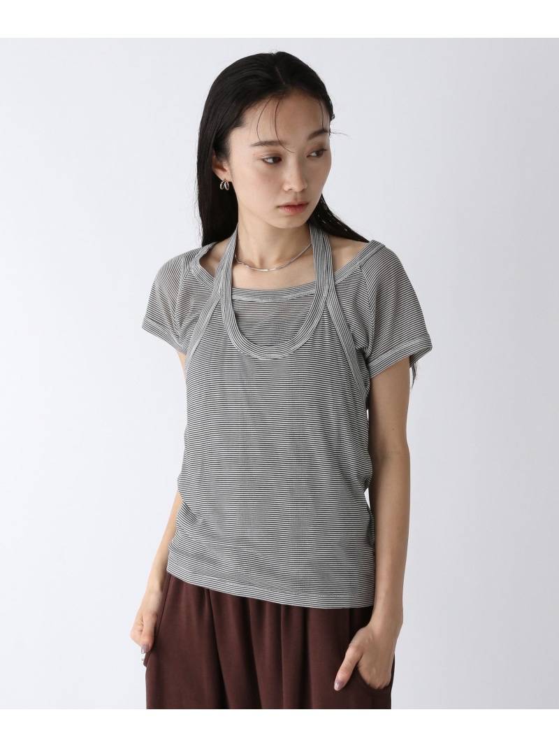 JEANASIS フリンジノースリーブトップス 楽天市場】(W)チビフリルシャイニーニットNS JEANASIS