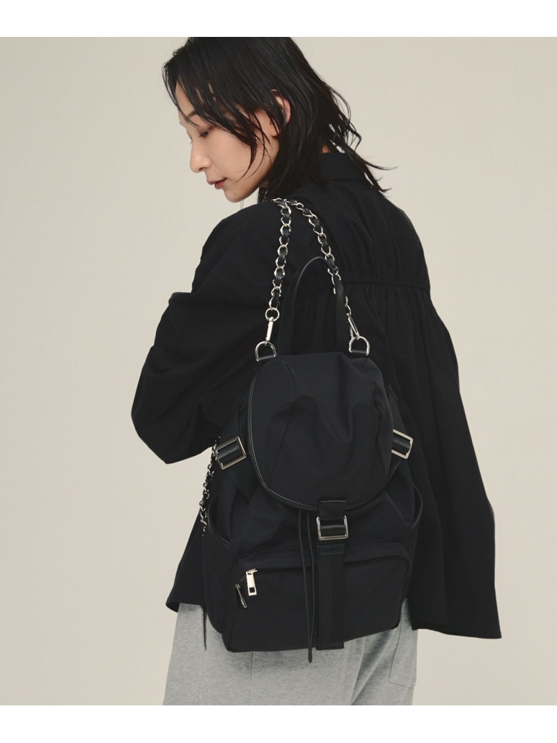 Chain Backpack eL ジーナシス バッグ リュック・バックパック ブラック カーキグリーン【送料無料】[ Fashion]