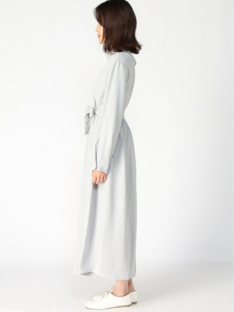 楽天市場 Rakuten Fashion Sale 44 Off スタンドネックタイop Jeanasis ジーナシス ワンピース 長袖ワンピース ブラック レッド グレー Rba E 送料無料 Jeanasis ジーナシス