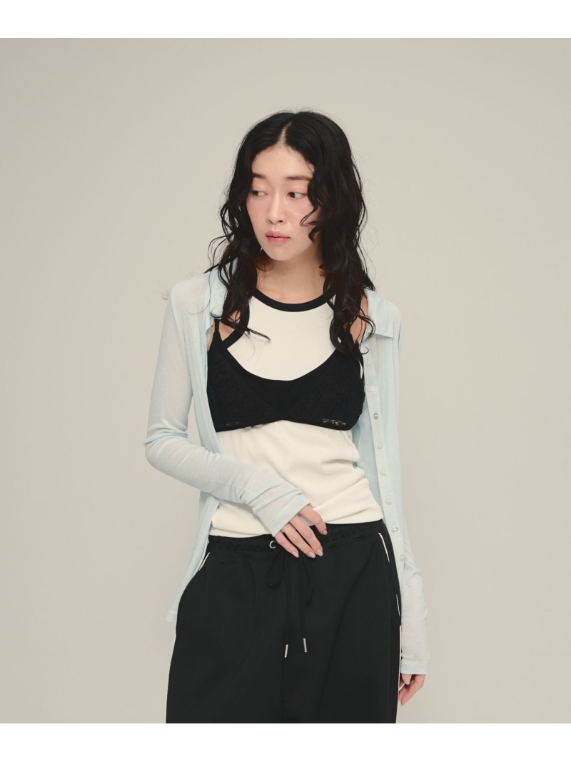 Lace Bra Cami eL ジーナシス トップス ベスト・ジレ ホワイト ブラック【送料無料】[ Fashion]｜JEANASIS／ジーナシス