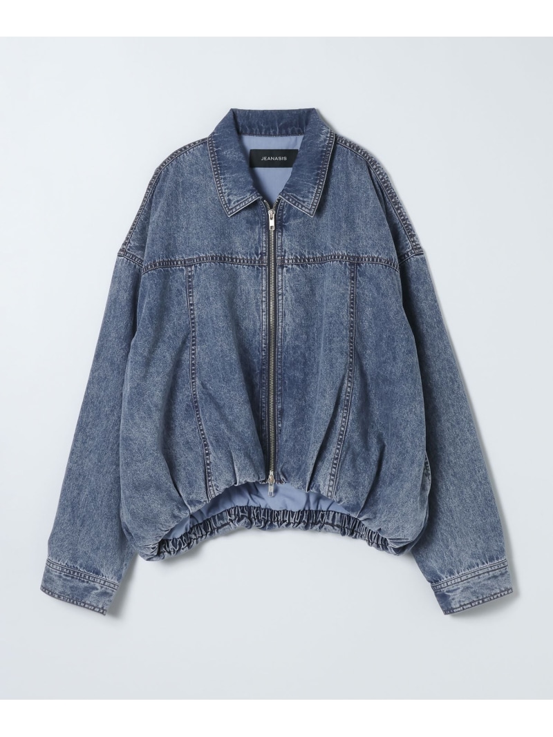 【WEB限定】デニムZIPバルーンブルゾン JEANASIS ジーナシス ジャケット・アウター ブルゾン・ジャンパー ブルー ブラック【送料無料】[ Fashion]｜JEANASIS／ジーナシス