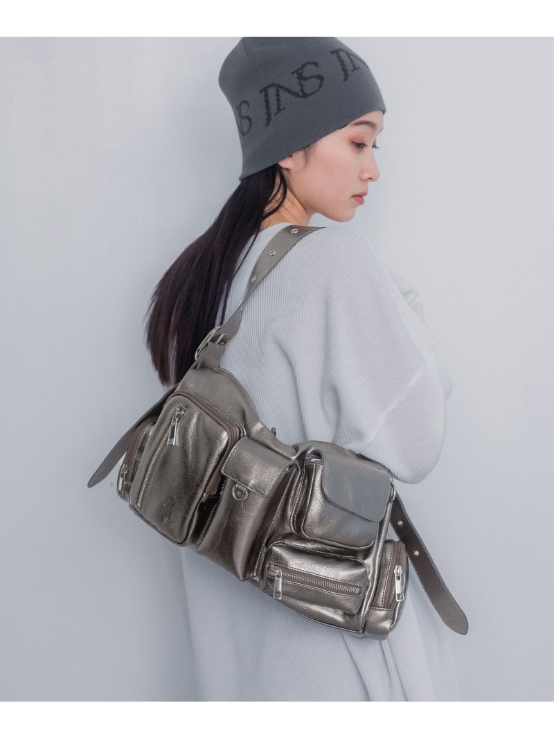 新品未使用】JEANASIS 4ポケットワンショルダーBAG シルバー