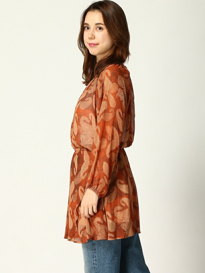 楽天市場 Rakuten Fashion Sale 66 Off ペイズリーチュニックワンピース Jeanasis ジーナシス ワンピース チュニック オレンジ グリーン Rba E Jeanasis ジーナシス