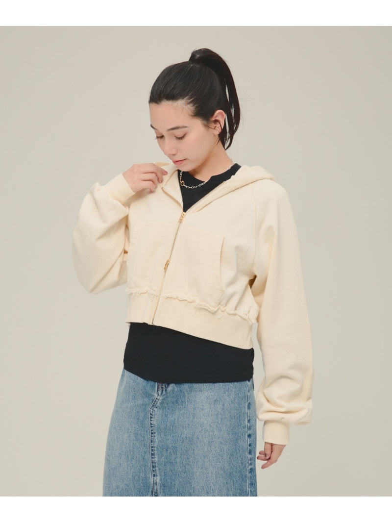 【SALE／30%OFF】Short Zip Hoodie eL ジーナシス トップス スウェット・トレーナー ホワイト ブラック【RBA_E】【送料無料】[ Fashion]