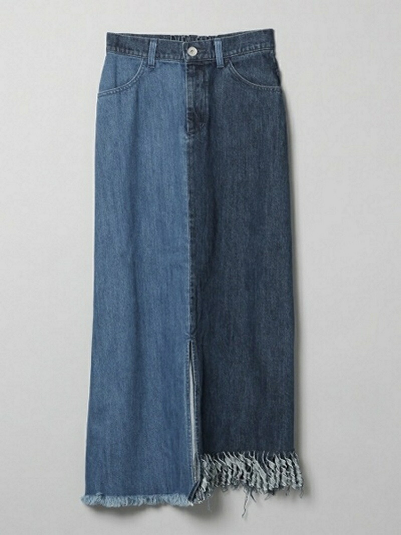 【SALE／34%OFF】デニムフリンジロングSKJEANASISジーナシススカートロング・マキシスカートブラックブルー【RBA_E】【送料無料】[RakutenFashion]