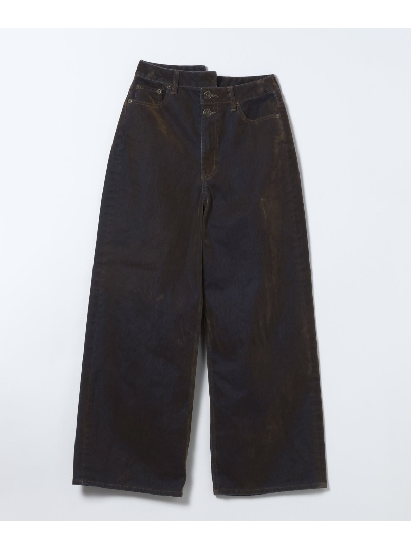 フロッキーワイドデニム JEANASIS ジーナシス パンツ ジーンズ・デニムパンツ グリーン ブラック ブラウン【送料無料】[ Fashion]