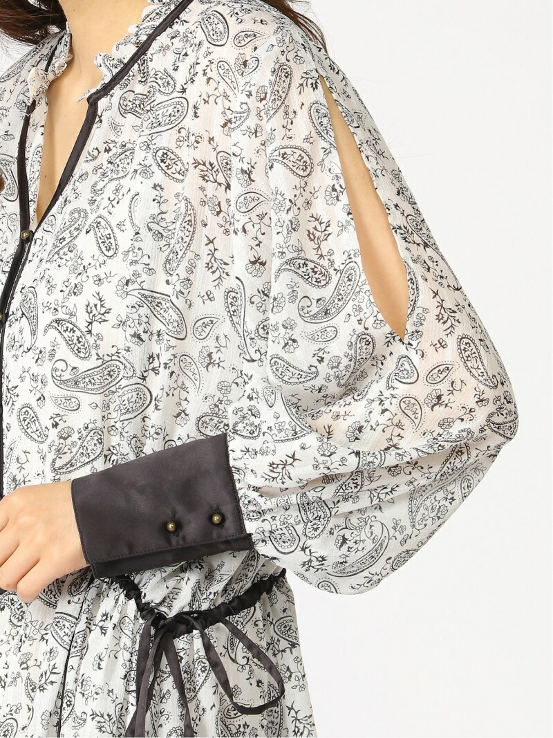 正規品 ペイズリーシアーロングop Jeanasis ジーナシス ワンピース 長袖ワンピース オレンジ ブラック ホワイト 送料無料 Rakuten Fashion 好評 Fiker Org