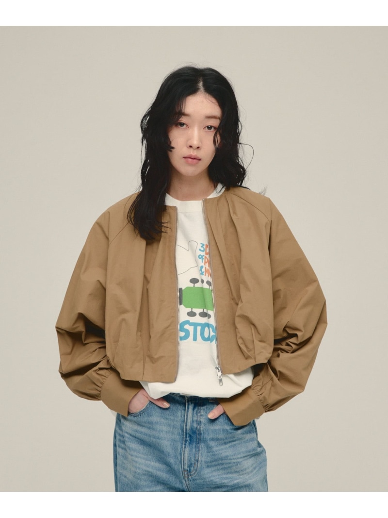 【SALE／20%OFF】Dolman Zip Blouson eL ジーナシス ジャケット・アウター ブルゾン・ジャンパー ブラック ベージュ【RBA_E】【送料無料】[ Fashion]