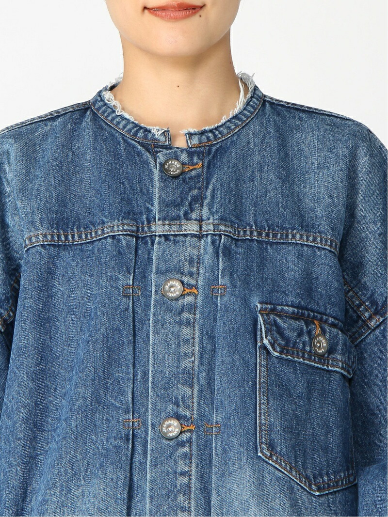 楽天市場 Rakuten Fashion Sale 44 Off ノーカラーgジャン Jeanasis ジーナシス コート ジャケット デニムジャケット グレー ブルー Rba E 送料無料 Jeanasis ジーナシス