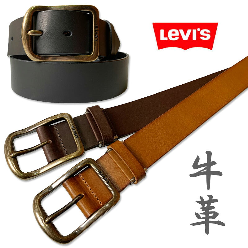 S6983 【楽天市場】【正規品 カジュアル 安心感】 LEVI'S リーバイス シングルピン バックル ギャリソン ベルト 本革 牛革 レザーベルト ...