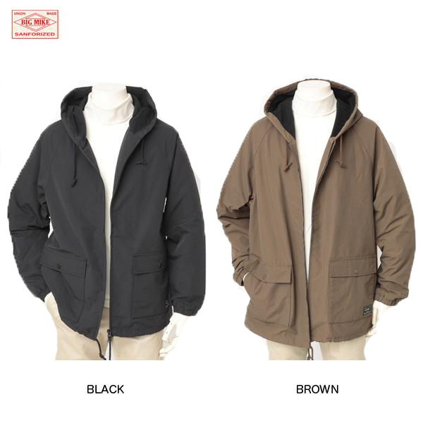 BIG MIKE 60/40 HOODIE JACKET 102246200 60/40クロス フード ジャケット ラグランスリーブ フラップ付ポケット フーディタイプ コーチジャケット ダブルジップ