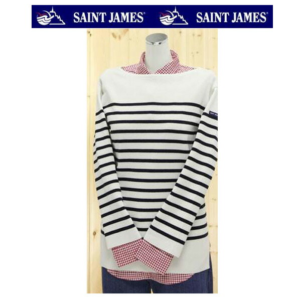 SAINT JAMES 仙ジェームス ナバルセーター 14JL50 162/1R ECUME/MARINE 編み物プルオーバー 長袖カットソー 間借り人 ナバル navel レディースファッション-トップス-セーター