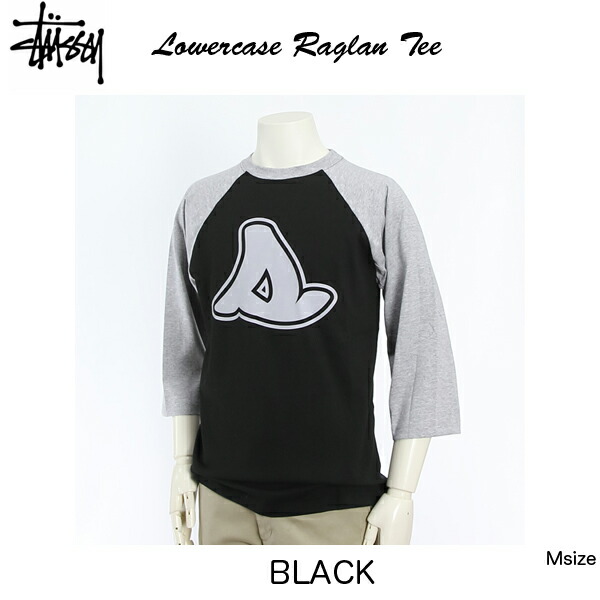 STUSSY Made In USA 114399 Lowercase Raglan ラグラン七分袖プルオーバー