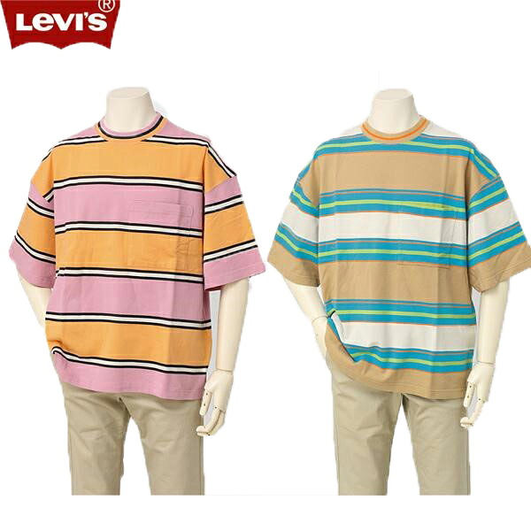 LEVI'S リーバイス 18439-00 VINTAGE CLOTHING 80'S WIDE ワイド Tシャツ 01)ALLSORTS ORANGE PINK 02)FLURO ORANGE BLUE GREE 綿100%｜JEANS ネシ 9,768円
