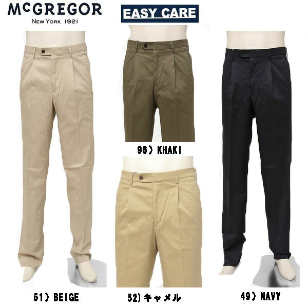 5%OFF SALE マクレガー イージーケア EASY CARE ストレッチ ワンタックストレッチストレートパンツ ストレー 111312002 McGREGOR ワンタック ストレッチ ストレートパンツ PERUVIAN PIMA COTTON ツイルストレッチ