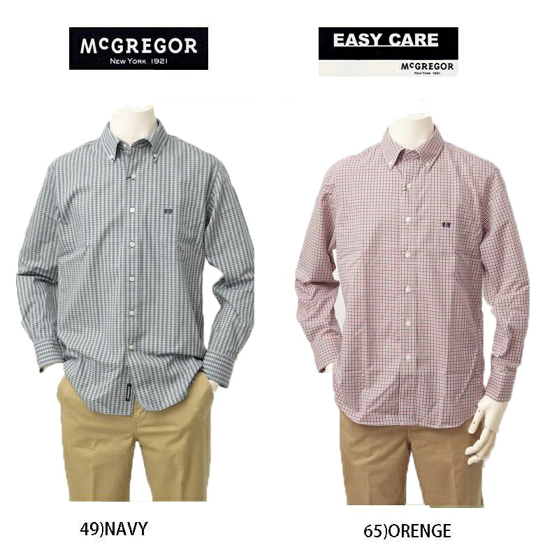 30% OFF SALE McGREGOR マクレガー EASY CARE　ボタンダウンチェックシャツ 111173101｜JEANS ネシ