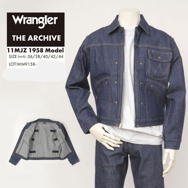 Wrangler ラングラー Archives WM9158 Ｇジャン 上衣 刷り直す 11MJZ 1958 Model 189)Rigid Left Hand Sevedge Denim セルヴィッチデニム