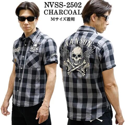 1000円クーポン バンソン VANSON バッファロープレイド ブロックチェックシャツ 半袖シャツ 刺繍入 先染め NVSS-2502 限定生産 送料無料 メンズ スカル 骸骨 バイカー バイク ハーレー ファッション ポイント 芸能人 誕生日 プレゼント ギフト 人気 SDGs SNS サスティナブル