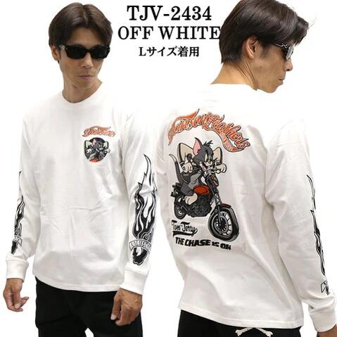 500円クーポン VANSON×TOM&JERRY バンソン トムとジェリー コラボ 天竺 長袖Tシャツ ロンTEE TJV--2434 限定生産 送料無料 ポイント アメカジ バイカー バイク 誕生日 プレゼント ギフト 人気 芸能人 SDGs SNS サスティナブル|ジーンズ&カジュアル ロック