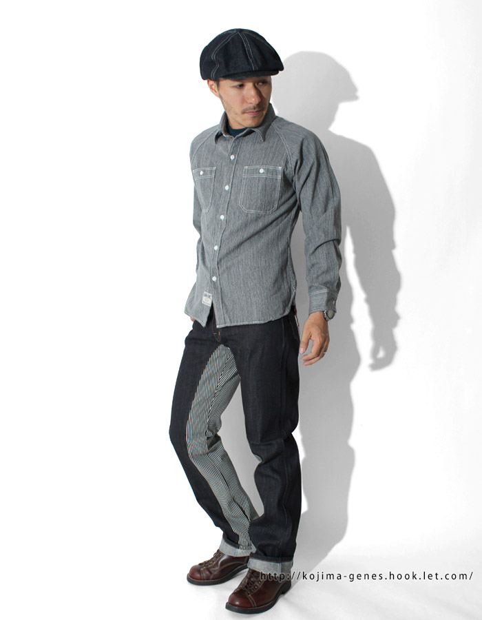 国内最安値 楽天市場 児島ジーンズ Kojima Genes 日本製 モンキーコンボ デニムｘヒッコリー フロント ファスナー 細めのストレート Rnb1059h 送料無料 岡山 児島産 世田谷ベース デニム ズボン ジーパン パンツ コジマジーンズ 色落ち メンズ コジマ楽天 ポイント