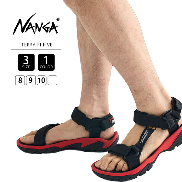 NANGA ナンガ NANGA×TEVA TERRA FI FIVE ナンガ×テバ テラ ファイ ファイブ サンダル CA2314-1Z505 ブラック レッド アウトドア キャンプ フェス 川遊び アクティビティ 釣り コラボ 8サイズ 9サイズ 人気ブランド