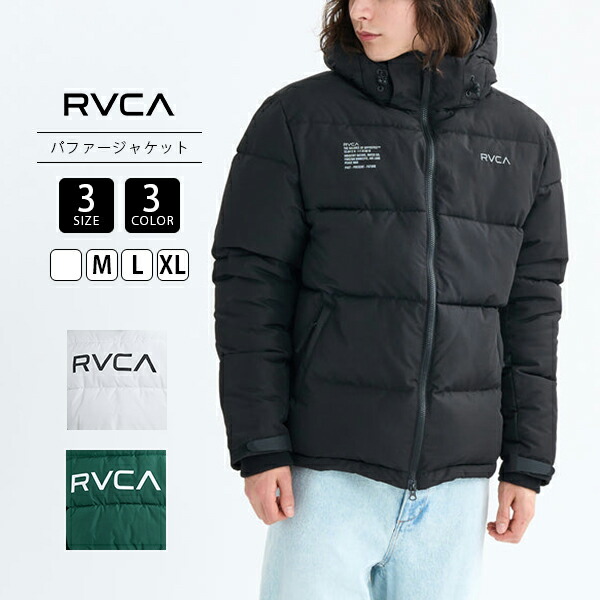 RVCA ルーカ メンズ アウター BLACK RPINT PUFFER JKT パフ上衣 中綿上衣 うしろ側刷り上げる ミニリップストップ コーデュラナイロン BF042760