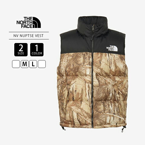 The North Face ノースフェイス メンズ ライトアウター ダウンベスト Nupse ノベルティーカラー ヌプシベスト 撥水加工 フォレストフロア 柄 ND92558 カモフラ風 柄 フォレストフロア デザイン