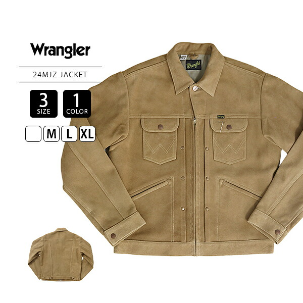 Wrangler ラングラー メンズ アウター 24MJZ GOAT SUEDE LEATHER ジップジャケット WM4024 駱駝 ゴートスエード なめし革上衣 トラッカー WM4024-445