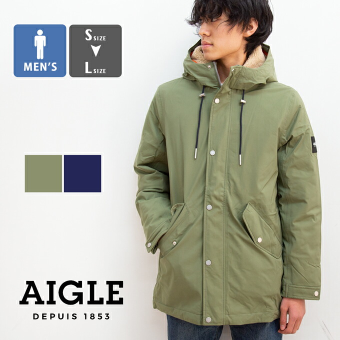 最大12 Offクーポン ミリタリーコート ミリタリージャケット 冬 アウター メンズ コート エーグル ジャケット Aigle Zbhk292 モッズコート ゴアテックス エーグル Aigle Sale フーディー aw アウター 暖かい 軽い 防寒 防水 裏ボア Zbhk292