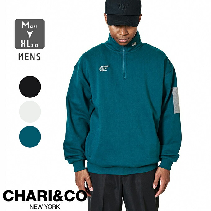 CHARI \u0026 CO チャリアンドコー FRONTLINE VENTILATED HALFZIP SWEATS ハーフジップ 汗水 CAC-03-2411-03 / チャリコー 汗水 調教師 メンズ レディース ロゴタイプ 刺しゅう ワンポイント 銀輪 2024AW