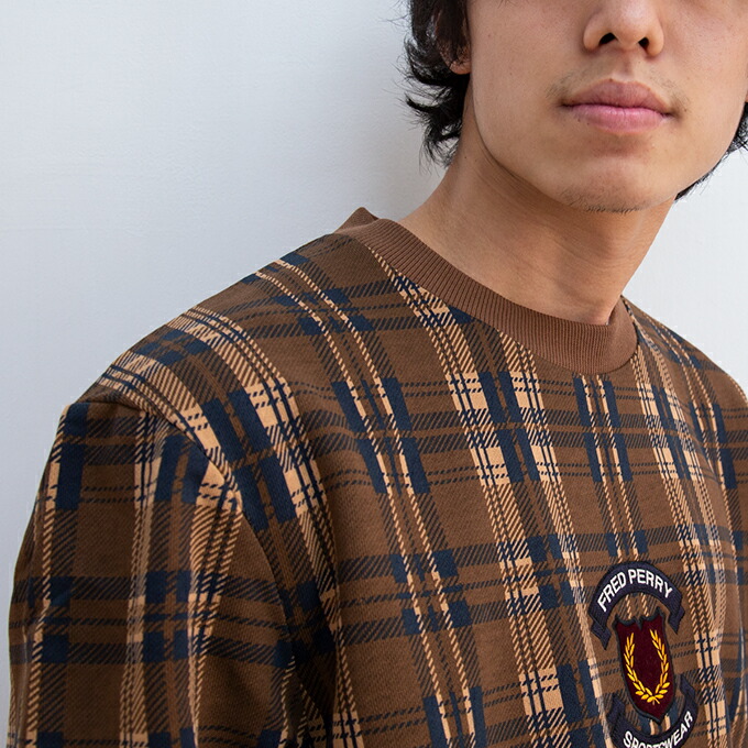 楽天市場 Fred Perry フレッドペリー Shield Checked Sweatshirt シールド チェックド スウェット シャツ M9587 フレッドペリー スウェット フレッドペリー トレーナー Fred Perry トップス 長袖 スウェット トレーナー 丸首 20aw ジーンズステーション