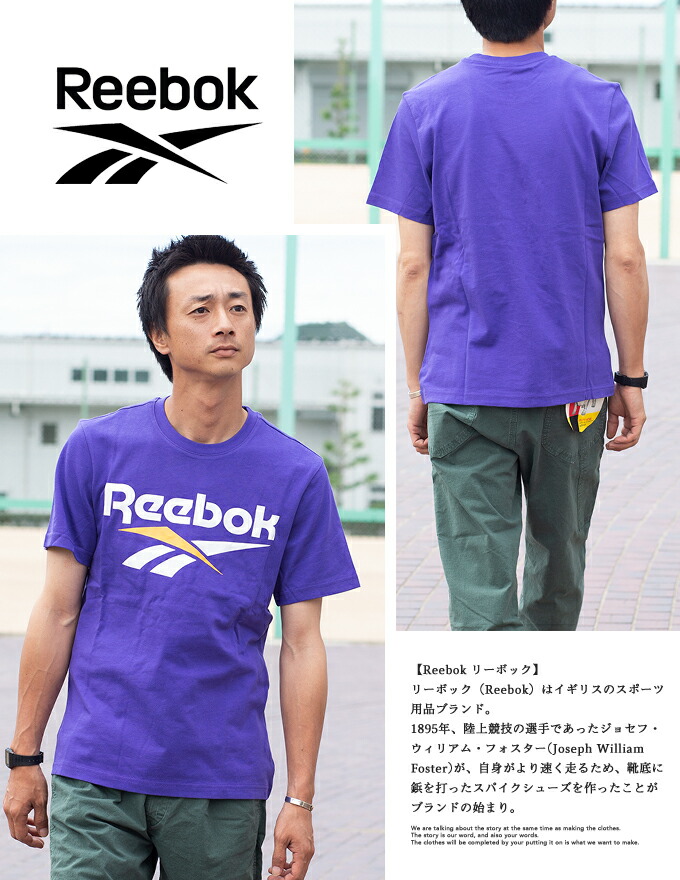 reebok t shirt mens purple