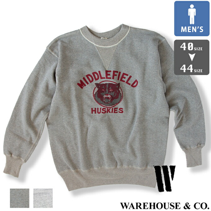 【 WAREHOUSE 御召しもの住みか 】 Lot 403 MIDDLEFIELD SWEAT SHIRT 刷り上げる トレーナー 403 MIDDLEFIELD / WAREHOUSE Lot 403 SWEAT 403 ガゼット ティーシャツ 染みこみ刷り上げる 2026SPRING