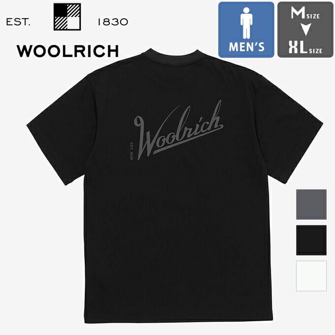 【 WOOLRICH 羊毛一財産 】 LOGO PRINT S/S T-SHIRT ロゴタイプ 刷り上げる 遊撃手衣袂 ティーシャツ WJTE0088 / メンズ Mens 半袖 COOLMAX 速乾 うしろ側刷り上げる 労働者の一団のど首 2024SUMMER