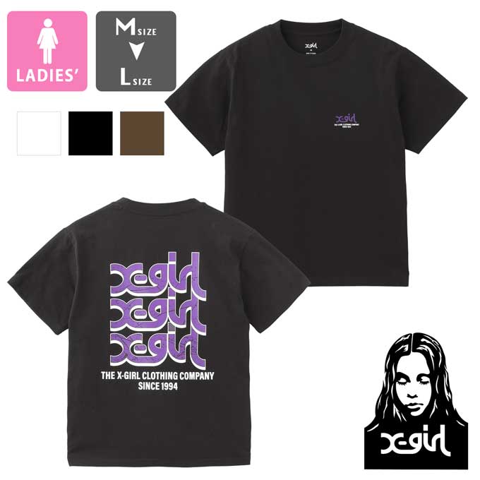 【 X-girl エックスガール 】 DRIPPING PAINT LOGO S/S TEE ドリッピング ペイント ロゴ 半袖Tシャツ 105251011010 / x-girl エックスガール Tシャツ 半袖Tシャツ ペイント ロゴ グラフィック バックプリント ラバープリント ストリート カジュアル 2025SUMMER /